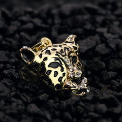 Cheetah Pendant 18K 24" Rope Chain Hip Hop Jewelry