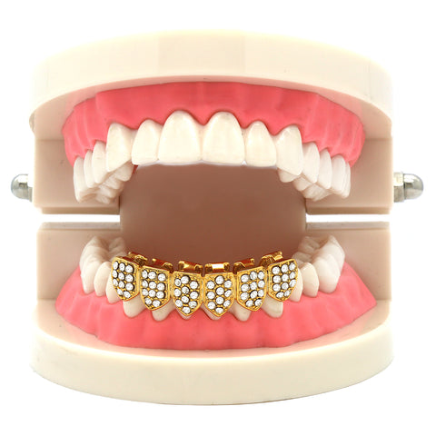 GOLD BOTTOM GRILLZ FULLY ICE OUT