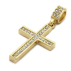 1 Line CZ Cross Pendant Necklace