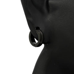 Plain Curved Huggie Hoop BLACK FILLED EARRINGS