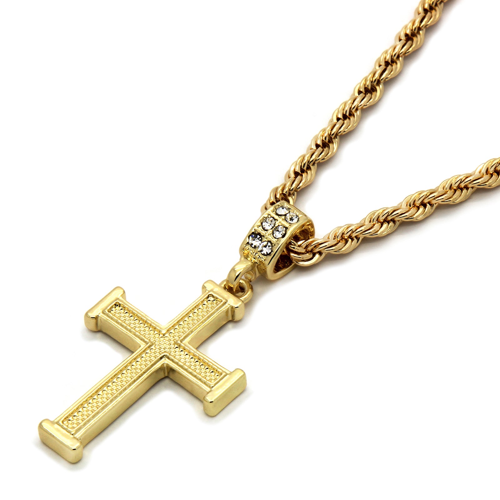 Staple Cross Pendant Necklace