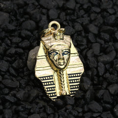 Egyptian Pharaoh Tut Pendant 24" Rope Chain Hip Hop Style 18k Gold Plated