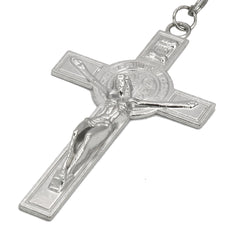 8MM BLACK Crystal Rosary 32" & Jesus Cross Pendant