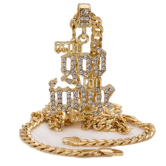 Men's 14k Gold Plated Cz O.G.C.J.M Pendant 6mm 24" Frost Cuban Chain Necklace
