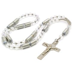 8MM Clear Crystal Rosary With Cross Pendant