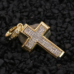 Thick Cross Pendant 20" Rope Chain Hip Hop Style 18k Gold Plated