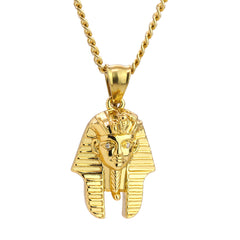 Pharaoh Pendant 24" Cuban Chain Hip Hop Style 18k Gold Stainless Steel