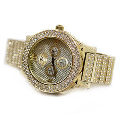 TK Gold Ice Out Techno KING Watch & Bracelet SET