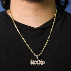 Hip Hop NO CAP Pendant 18k Gold Plated Rope Necklace with Cubic Zirconia Simulated Diamond for Men Women…