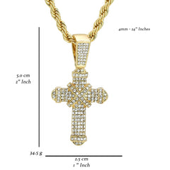 Stample X Cross Pendant 24" Rope Chain Men's 18k Gold Plated Jewelry