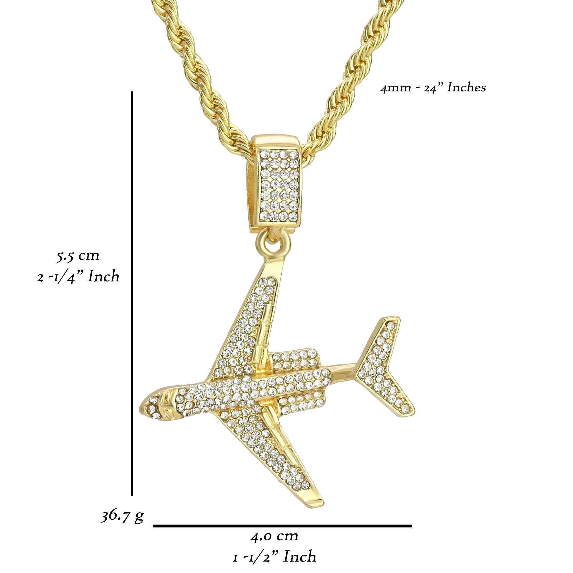 Wholesale Factory wholesale customization High quality airplane necklace -  a man's copper-gold airplane pendant necklace with a 24 From m.