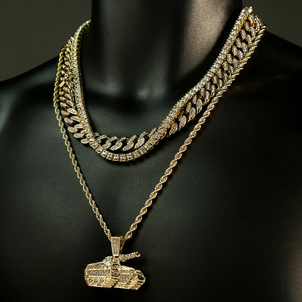 TENNIS CHAIN & GOLD NBA JUMPMAN Necklace  BlingKingstar Jewelry –  BlingKingStar