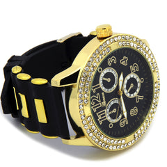 Gold Geneva Bold # Silicone Band Watch