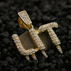 LIT Drip Letter Pendant Rope Chain Men's Hip Hop 18k Cz Jewelry Necklace