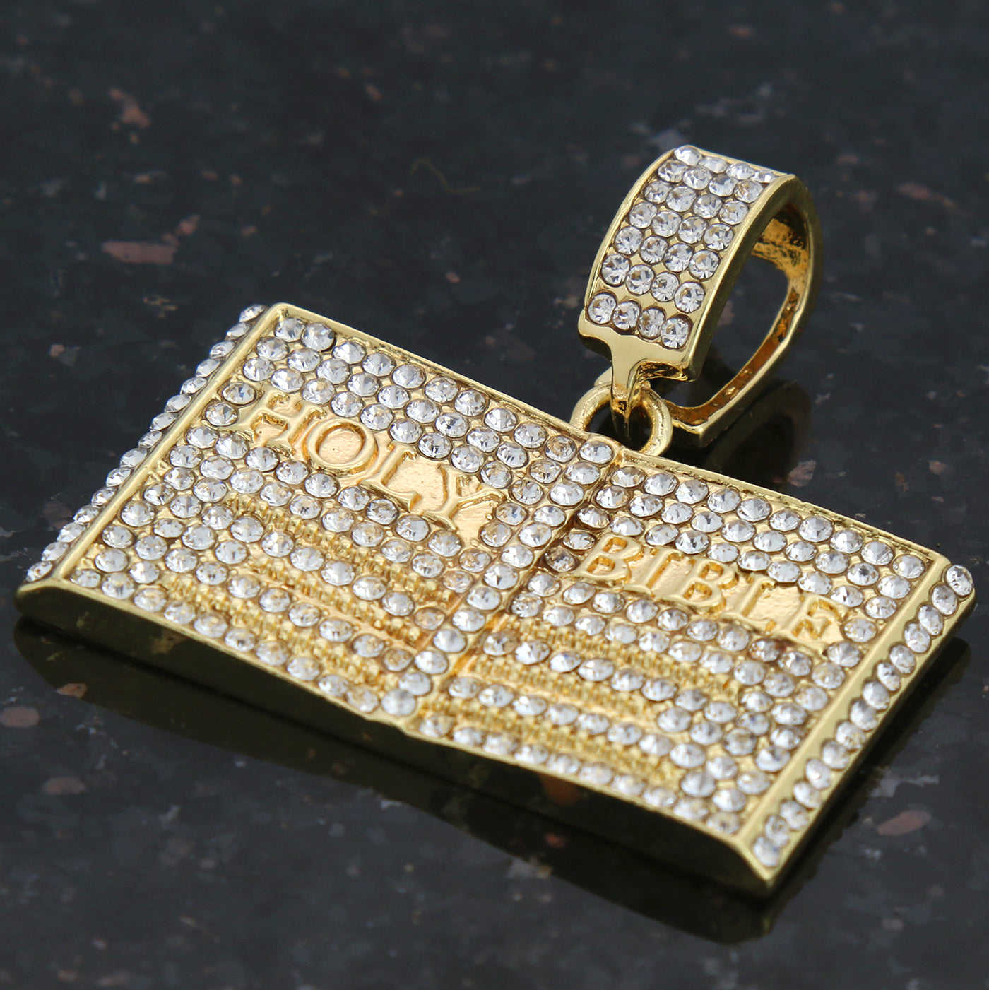 BIBLE PENDANT WITH GOLD ROPE CHAIN