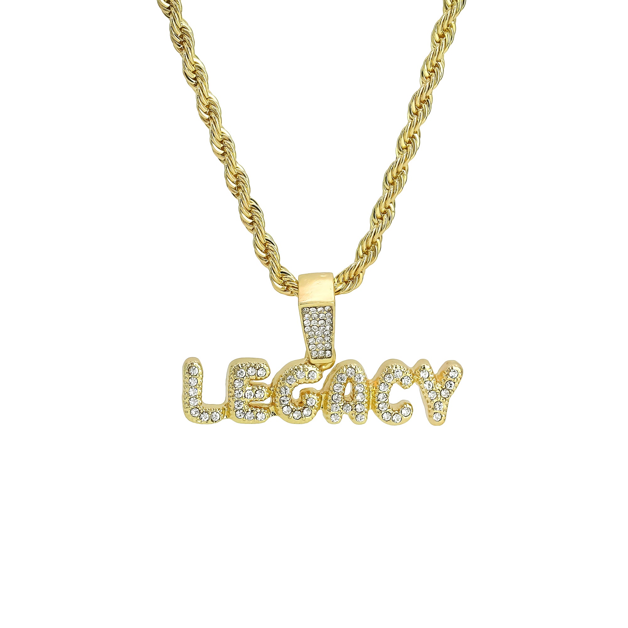 Legacy Pendant Rope Chain Men's Hip Hop 18k Cz Jewelry Necklace