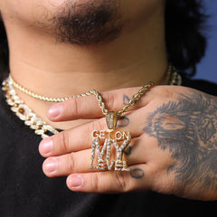 Get On My Level Pendant Rope Chain Men's Hip Hop 18k Cz Jewelry Necklace Choker