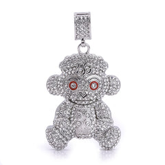 Baby Monkey #38 Pendant Only Jewelry Hip Hop Style White Gold Plated