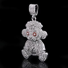 Baby Monkey #38 Pendant Only Jewelry Hip Hop Style White Gold Plated