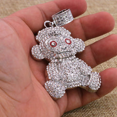 Baby Monkey #38 Pendant Only Jewelry Hip Hop Style White Gold Plated