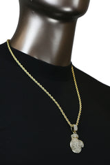 BOXING GLOVE PENDANT WITH GOLD ROPE CHAIN