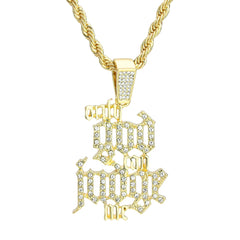 Only God Can Judge Me Pendant 4mm 24" Rope Chain 18k Gold Plated