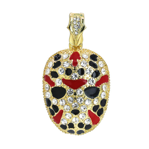 Iced Ski Mask Pendant Only Jewelry Hip Hop Style 18k Gold Plated
