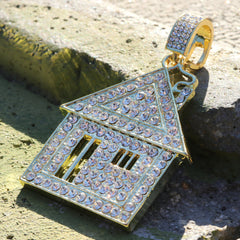 Iced Bando House Pendant Only Jewelry Hip Hop Style 18k Gold Plated