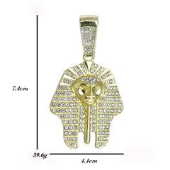 Iced Egyptian Pharaoh Pendant Only Jewelry Hip Hop Style 18k Gold Plated