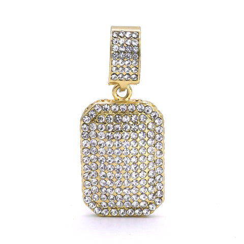 Dog Tag Pendant Only Jewelry Hip Hop Style 18k Gold Plated