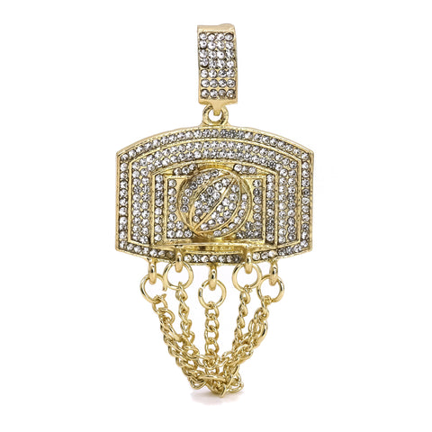 Copy of Basketball Net Pendant Only Jewelry Hip Hop Style 18k Gold Plated