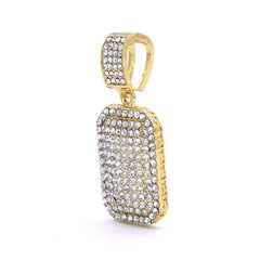 Dog Tag Pendant Only Jewelry Hip Hop Style 18k Gold Plated