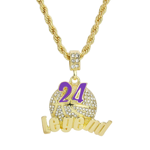 24 Legend PP Pendant Rope Chain Men's Hip Hop 18k Cz Jewelry Necklace Choker