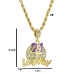 24 Legend PP Pendant Rope Chain Men's Hip Hop 18k Cz Jewelry Necklace Choker