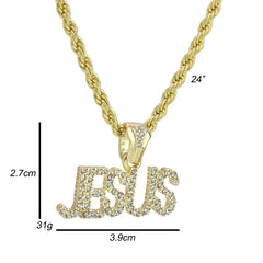 Cz Jesus Pendant Rope Chain Men's Hip Hop 18k Cz Jewelry Necklace Choker