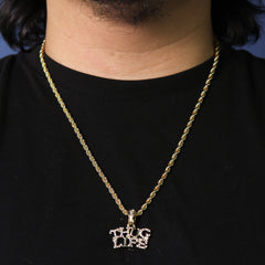 Cz Thug Life Pendant 24" Rope Chain Men's Hip Hop Style 18k Jewelry Necklace