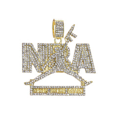 Hip Hop Iced Lab Diamond 18k Gold plated Never Brok Again Charm Pendant
