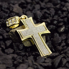 Curb Cross Pendant 24" Rope Chain Men's 18k Gold Plated Jewelry