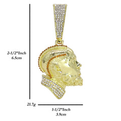 Hip Hop Iced Lab Diamond 18k Gold plated Hustle Face (O) Charm Pendant
