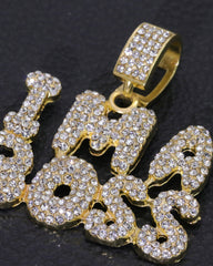 Hip Hop Iced Lab Diamond 18k Gold plated IM A BOSS Charm Pendant