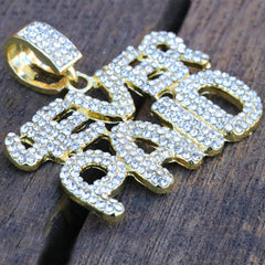 Hip Hop Iced Lab Diamond 18k Gold plated 4 EVER PAID Charm Pendant