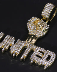 Hip Hop Iced Lab Diamond 18k Gold plated United Fist Charm Pendant