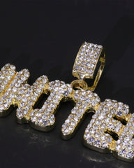 Hip Hop Iced Lab Diamond 18k Gold plated UNITED Charm Pendant