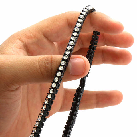 TENNIS CHAIN 30" BK/CLEAR