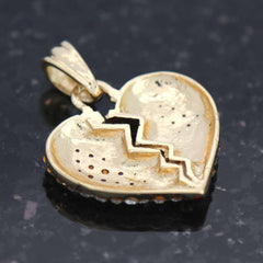 BROKEN HEART PENDANT WITH GOLD ROPE CHAIN