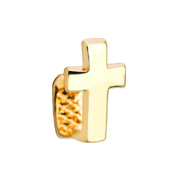 Single Tooth Cross 18k Gold Plated