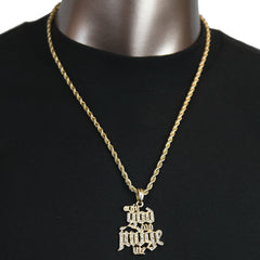 only God Can Judge  Pendant with Gold Rope Chain