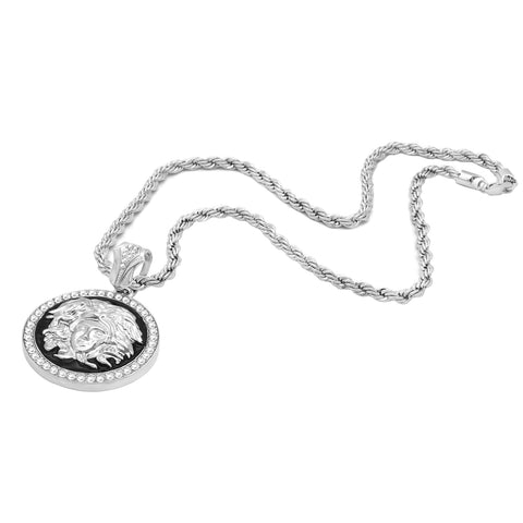 Copy of SILVER MEDUSA PENDANT MEDALLION Bk