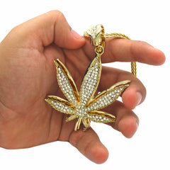 Gold Clear Marijuana NECKLACE