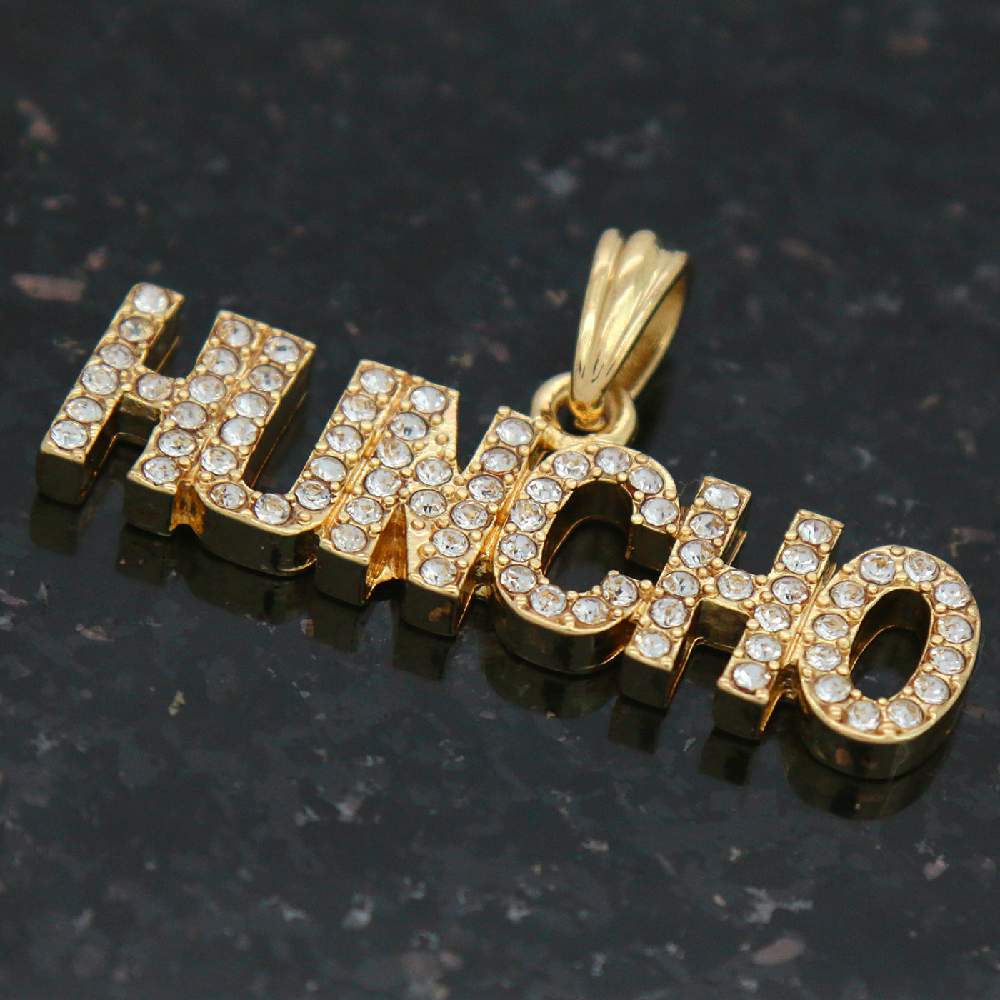 HUNCHO THE BOSS  Pendant with Gold Rope Chain